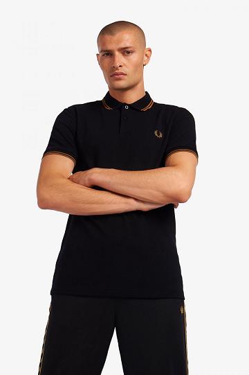 Black Fred Perry M3600 Men's Polo Shirts | PH 1398CTVE